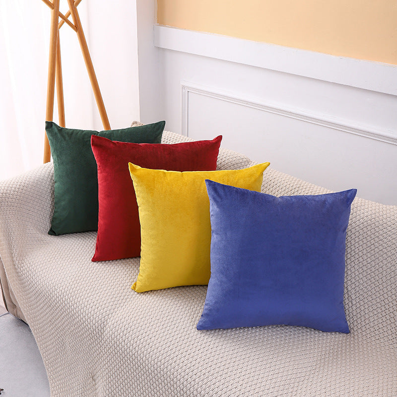 Luxury Velvet Solid Color Cushion Cover – Elegant Violet Blue