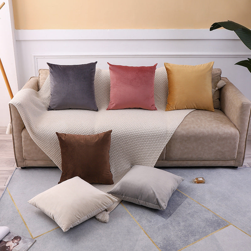 Luxury Velvet Solid Color Cushion Cover – Elegant Violet Blue