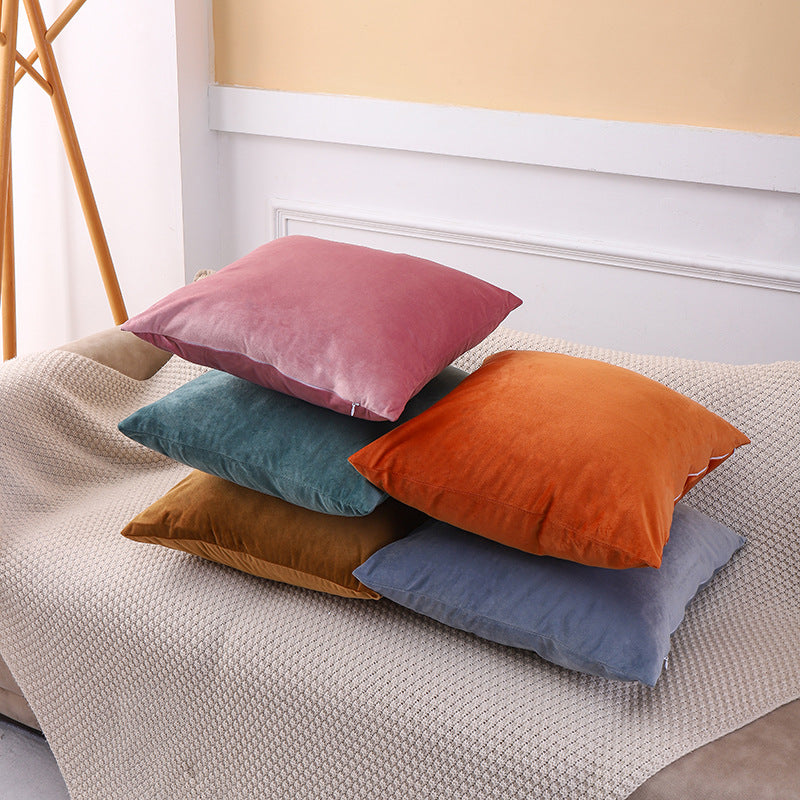 Luxury Velvet Solid Color Cushion Cover – Elegant Violet Blue