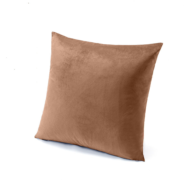 Minimalist Modern Solid Color Velvet Cushion Cover for Sofa, Bed, or Home Décor (Brown)
